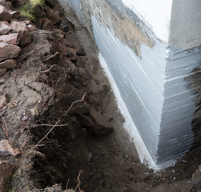 exterior basement waterproofing in action